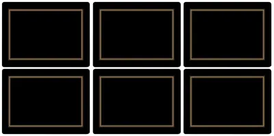 Platzsets, schwarz, 6er-Set, 30,5 x 23 cm, rechteckig