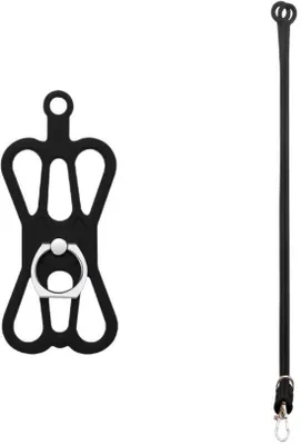Image de Lot de 2 câbles universels pour smartphone avec tour de cou réglable et station de recharge, compatibles avec l'iPhone et la plupart des smartphones