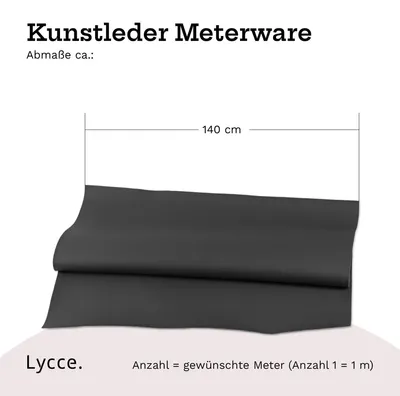 Zdjęcie produktu dla Sztuczna skóra Lycce na metry miękka | 68 000 cykli ścierania | 1 metr bieżący x 1,40 m szerokości tkaniny tapicerskiej do różnych projektów DIY Do majsterkowania, jako tkanina obiciowa i do napraw | wysoka odporność na światło | 430 g / m² | różne kolory, kolor: ciemnoszary Kolory, kolor: ciemnoszary