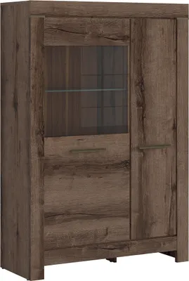 Produktbild von Geschirrschrank Adam mit 2 Türen, Dunkles Holzoptik, 148cm