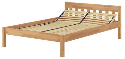 Produktbild von Doppelbett Buchebett lackiert Massivholz Bettrahmen Futonbett 140x200 Zubehör wählbar V-60.83-14Federholzrahmen inkl.