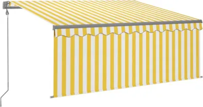 Produktbild von vidaXL Markise Automatisch mit Rollo LED Windsensor 3x2,5m Gelb Weiß