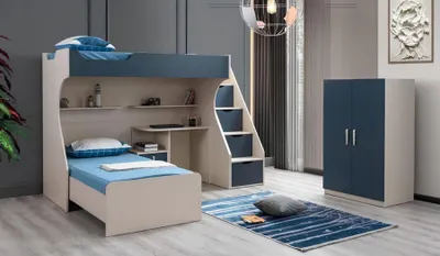 Immagine prodotto di Lettino in legno blu dal design moderno