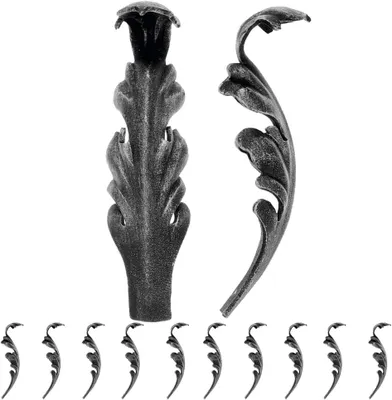 Produktbild von 10 Stück Zaundekoration mit Metallblumen und Metallblättern