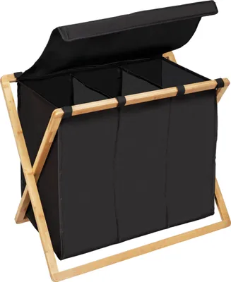 Produktbild von WENKO Bambus Wäschesammler Trio Ecori 69 x 56,5 x 33 cm