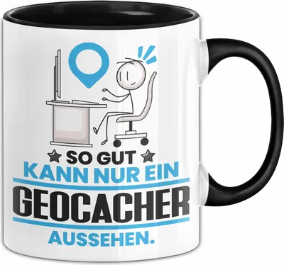 Produktbild von Geocacher Geschenk Tasse So Gut Kann Nur Ein Geocacher Aussehen Geschenkidee Kaffee-Becher (Schwarz)
