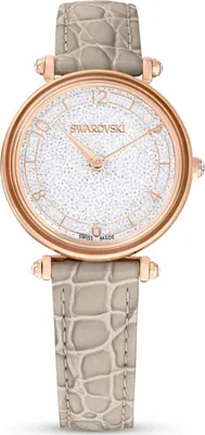 Produktbild von Swarovski Crystalline Wonder Uhr, Schweizer Produktion, Lederarmband, Beige, Roségoldfarbenes Finish CRYSTALLINE WONDER:LS BEI/CRY/PRO 5656899