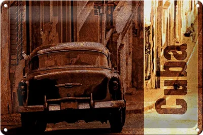 Produktbild von Blechschild Spruch 30x20cm Cuba Auto Oldtimer Retro