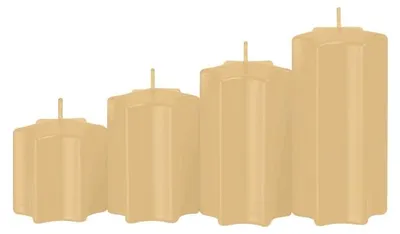 Produktbild von 4er Set Sternkerzen abgestuft Beige Ø 60 mm