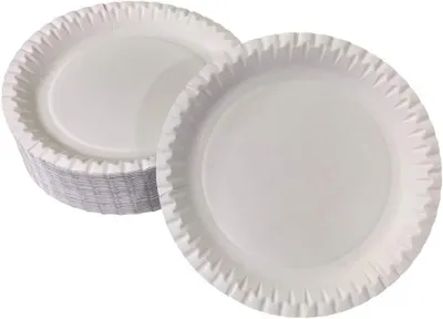 Produktbild von Pappteller Weiß Rund Ø 23 cm, 100 Stück, unbeschichtet