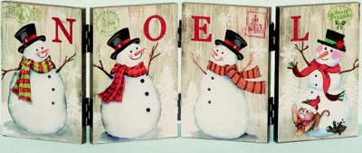 Produktbild von Weihnachtlicher Deko Aufsteller "NOEL- Schneemänner"