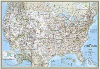 Produktbild von National Geographic United States Wall Map - Classic (43.5 X 30.5 In)