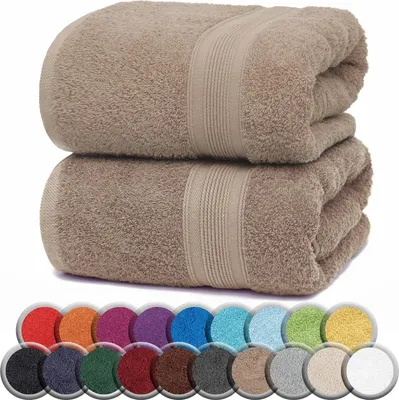 Produktbild von Frottier SAUNATÜCHER 2er Pack 80x200cm, 100% Baumwolle, Sand