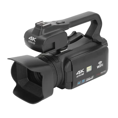 Image de Caméscope 4K 64MP 18x zoom numérique 4 pouces écran tactile caméra vlog sortie sans perte avec télécommande microphone-éclairage de remplissage