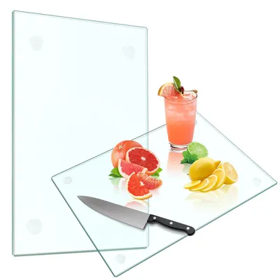 Productafbeelding van 2 stuks - Snijplank van gehard glas 20/40 x 30 cm voor de keuken