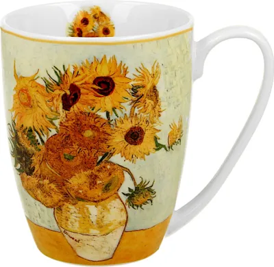 Produktbild von DUO ART GALLERY Klassischer Becher 360 ml SUNFLOWERS inspired by Van Gogh New Bone China Porzellan