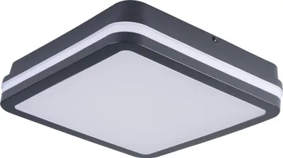 Image de Plafonnier LED 30W, gris carré, intensité lumineuse variable, détecteur de mouvement, IP65, Kanlux