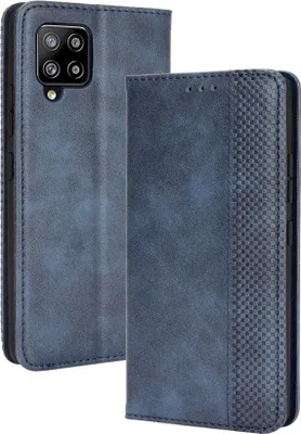 Produktbild von Samsung Galaxy A42 Hülle - Coverup Vintage Style Klapphülle - Blau