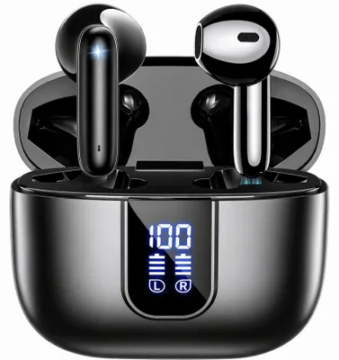 Produktbild von Siltcon® SoundWave Pro 2 Bluetooth Kopfhörer Schwarz – Kabellose Earbuds mit Bluetooth 5.4, ENC, 40h Akku, LED Case & Mikrofon