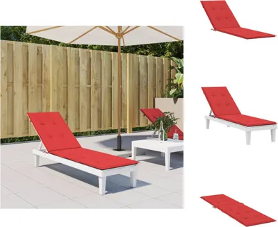 Immagine prodotto di vidaXL Cuscino per sedia a sdraio rosso (75+105)x50x3 cm - Cuscino per seduta