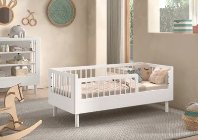 Produktbild von VIPACK - Juniorbett 70x140 cm m. Lattenrost, Ausf. Buche massiv weiß lackiert