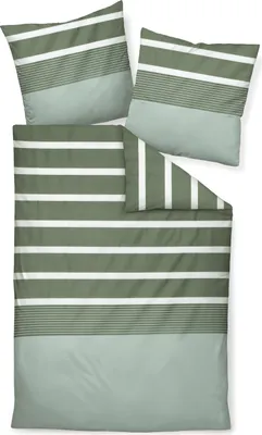 Produktbild von Janine Design Mako-Satin-Bettwäsche-Garnitur  J. D. 8468 Farbe salbeigrün Größe 135x200+80x80