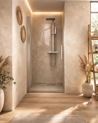 Immagine prodotto di Nicchia doccia 70 cm a battente in vetro temperato 6 mm 195 H cromo Linje