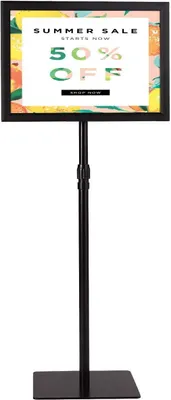 Produktbild von Präsentationsständer A3 Plakatständer Infoständer, Werbe Ständer aus Metall, Höhe Verstellbar, Drehbar, Schwenkbar für Indoor und Outdoor (Schwarz)