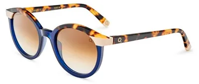 Produktbild von Etnia Barcelona 5 EIXAMP 52S Damen-Sonnenbrille, 52 mm Glasbreite, blau-havannafarbenes Vollrandgestell, braun verlaufende Gläser