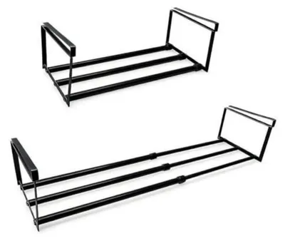 Immagine prodotto di Scarpiera estraibile da appendere, contenitore per scarpe da parete, salvaspazio, colore nero, dimensioni 40-70 cm
