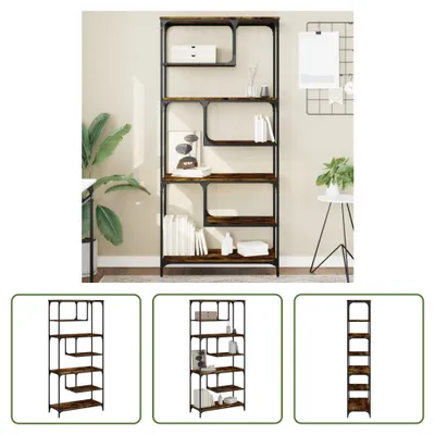 Produktbild von The Living Store Bücherregal Räuchereiche 81x36x176 cm Holzwerkstoff