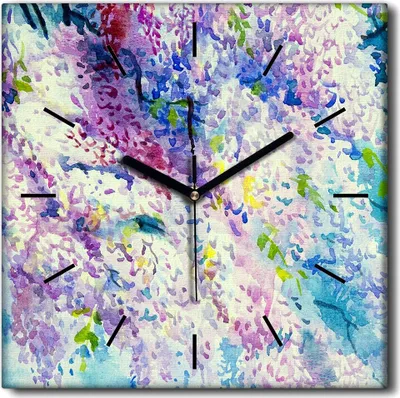 Produktbild von Coloray Uhr auf Leinwand 30x30 cm Wand Uhr Dekoration Wohnzimmer Segeltuch schwarze Hände -Blumenkunstkunst