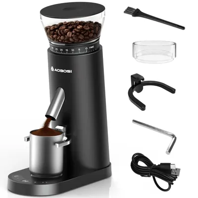 Produktbild von AAOBOSI Kabellose Kaffeemühle Elektrisch, 60 Mahlgradstufen, USB-C Wiederaufladbar, 40MM Edelstahl-Kegelmahlwerk für Espresso & French Press
