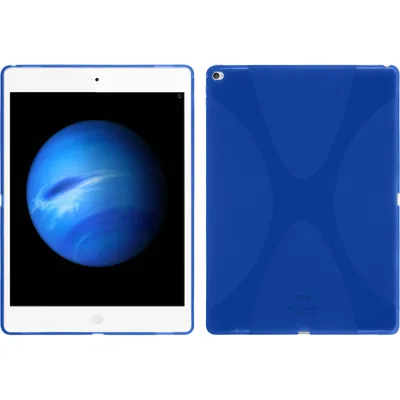 Produktbild von PhoneNatic Case kompatibel mit Apple iPad Pro 12.9 (2017) - blau Silikon Hülle X-Style + 2 Schutzfolien