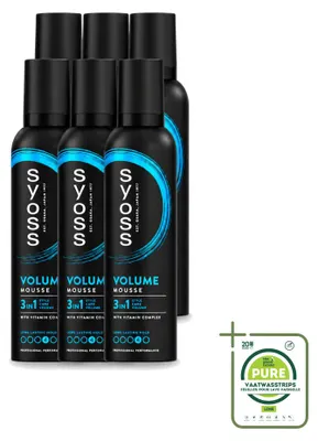 Immagine prodotto di 6 flaconi di schiuma volumizzante per capelli Syoss - 250 ml - confezione grande - 6 pezzi