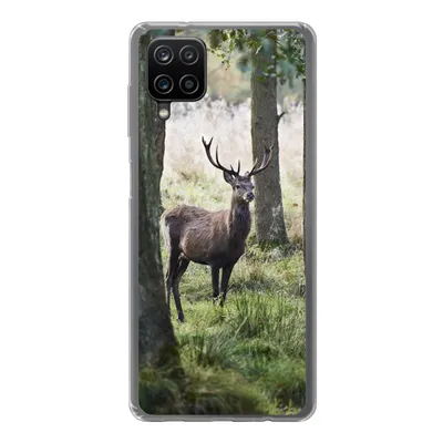 Produktbild von MuchoWow® Handyhülle Schutzhülle Hülle für Samsung Galaxy A12 Hirsche - Bäume - Gras Silikon Softcase Handy Hülle - Bild