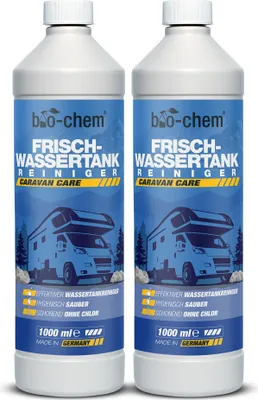 Produktbild von bio-chem Frischwassertank Reiniger 2x1000 ml - Hochwirksamer Tankreiniger für Wohnmobil & Caravan - Löst Kalkablagerungen aus Wassertank & Wasserleitungen - CHLORFREI