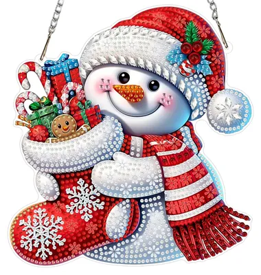 Diamond Art Hängeschmuck Schneemann DIY 20×20 cm