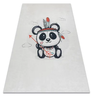 Zdjęcie produktu dla Dywan do prania BAMBINO 1129 Panda dla dzieci, antypoślizgowy - krem beżowy 80x150 cm