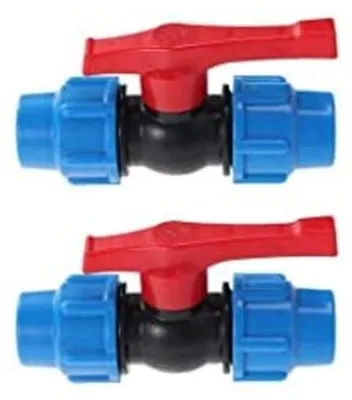 Productafbeelding van 32mm Stop Tap Kleppen Connector voor Waterleidingen, 2 Stuks