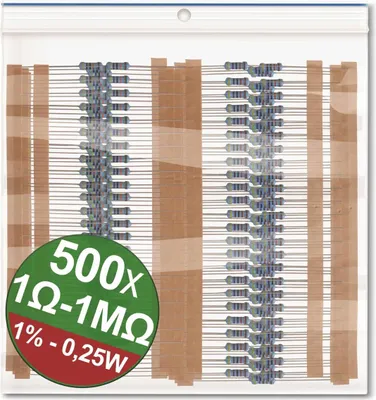 Obrázok produktu pre QUADRIOS kovový rezistor, 22P036, 1 %, 0,25 W, 500 ks.