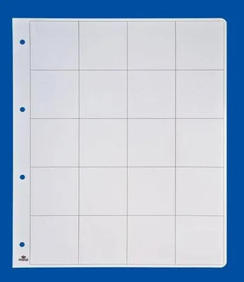 Produktbild von Zwischenblatt für Münzalbum-Seiten mit 20 Münzklappen, Modell 2092, weiß, 5 Stück