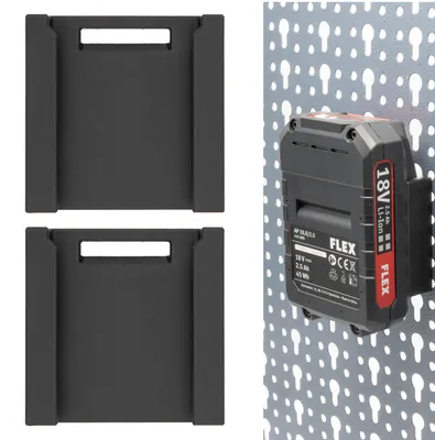 Produktbild von 2x Akkuhalter für FLEX Akku für Küpper Lochwand Akkuwandhalter Halterung Flex 18V