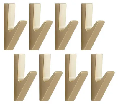 Produktbild von Moderne Garderobenhaken, Kleiderhaken – Y-förmig mit verdeckter Montage, universell einsetzbar für Flur, Badezimmer, Schlafzimmer, Küche und Akustikpaneele (8 Stück, gold)