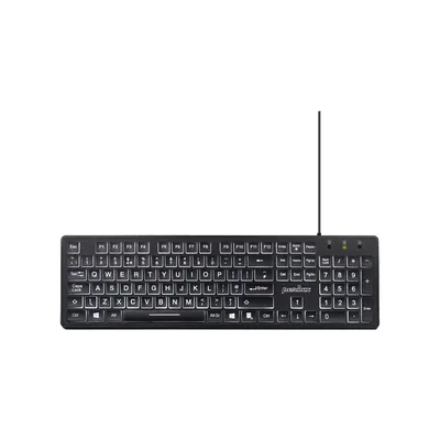 Produktbild von Perixx PERIBOARD-317 Perixx PERIBOARD-317, DE, beleuchtete Tastatur, USB kabelgebunden, große Druckbuchstaben, schwarz