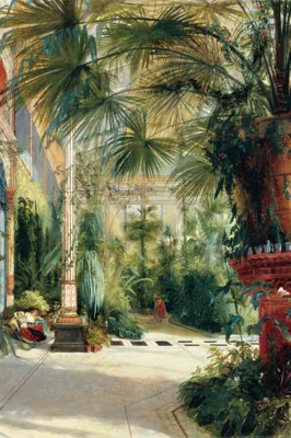 Zdjęcie produktu dla Carl Blechen Art Print Obraz - Palmiarnia na Pawiej Wyspie w pobliżu Poczdamu, 1832 (120 x 80 cm)
