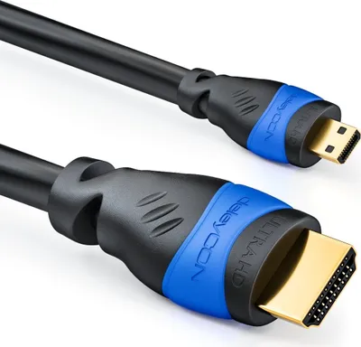 Produktbild von deleyCON 2m micro HDMI Kabel - HDMI 2.0 / 1.4a kompatibel - High Speed mit Ethernet (Neuster Standard) - ARC 3D 4K Ultra HD (1080p/2160p)
