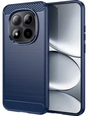 Produktbild von Hülle für Xiaomi Redmi Note 15 Pro 5G, Carbon-Faser TPU Silikon Stoßfest Schutzhülle Blau
