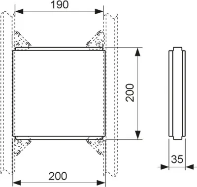 Zdjęcie produktu dla TECE profil Befestigungsplatte für Zusatzeinbauten, 200 x 200 mm