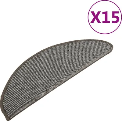 Obrázok produktu pre vidaXL Podložky na kroky 15 ks 65x21x4 cm Sivá polkruhová veľká
